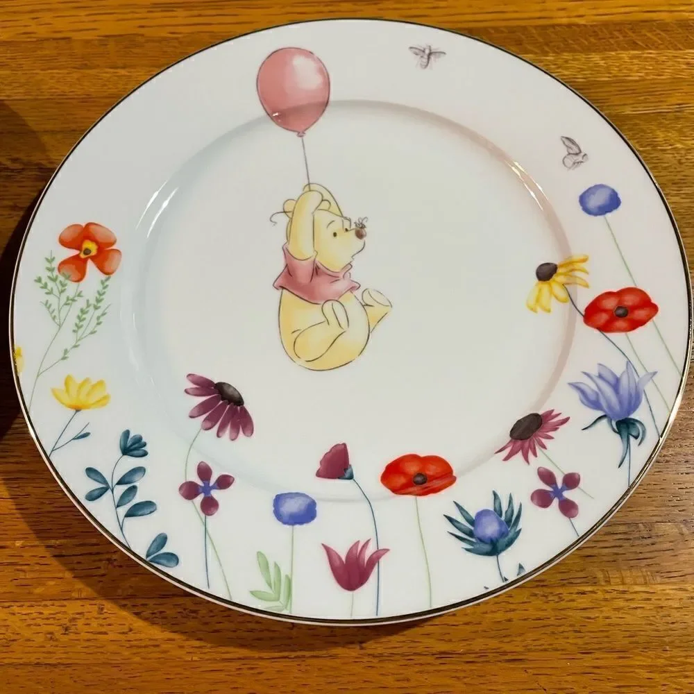 Disney Winnie the Pooh Among the Flowers Dinner Plates set of 2 NWT